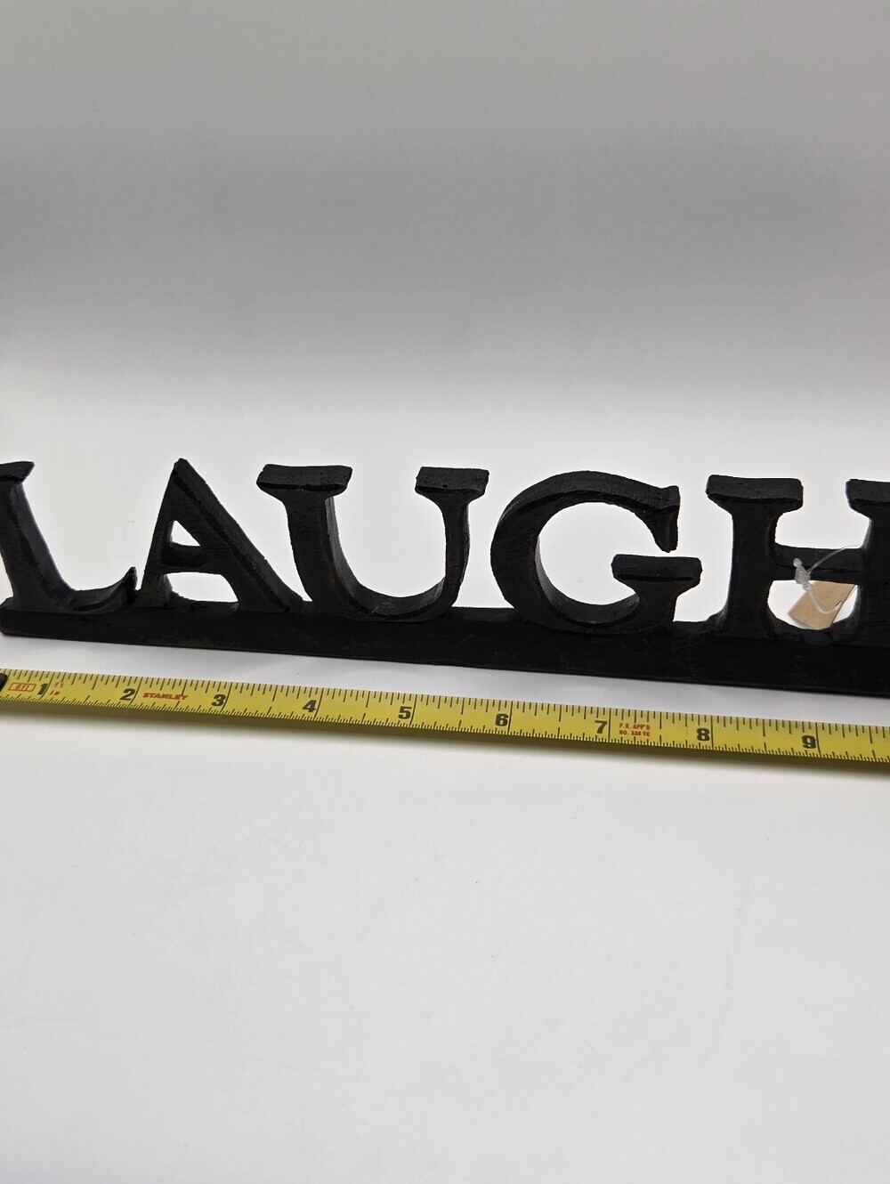 Laugh Sign Resin Espresso Color Rustic Faux Wood Fall Decor Farmhouse Gift